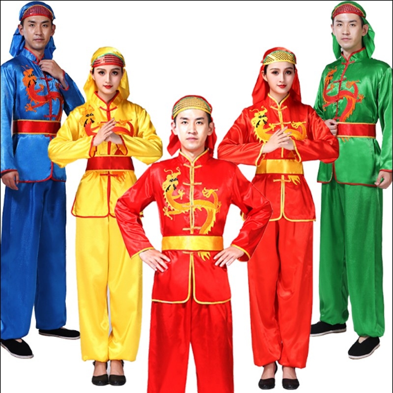 天雨 dgf1001  其它体育辅助用品  打鼓服  新款秧歌服男女套装 中老年舞蹈演出服 腰鼓锣鼓打鼓  舞龙舞狮服装